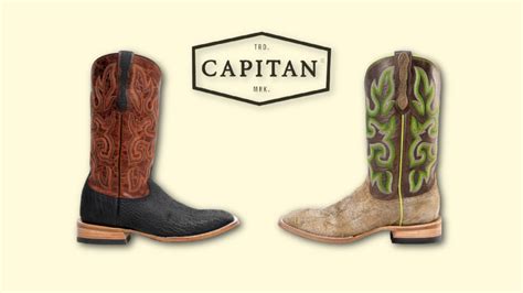 Capitan boots - Tulsa. $147.50 $295.00. From $13.31/mo or 0% APR with. View sample plans. Tulsa men's western boot means bold cutter toe and ranch ready comfort. Featuring a timeless cognac finish upper and foot. This boot showcases an enhanced form and functional ruggedness with spur ledge and durable full-welt construction.